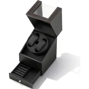 Liliaafar Automatic Watch Winder for Men, Father's Day Dad Gifts Rotating Watch Case Quiet Running Motor Watches Jewelry Box with Drawer for Collector Birthday Gift