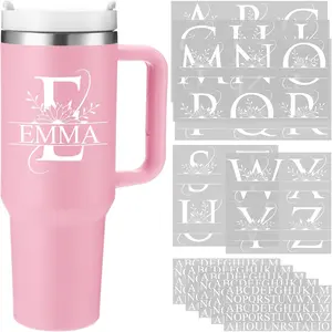 Sheets Sunflower Waterproof Split Letter Stickers Vinyl Name Decals for   oz Tumbler Personalized UV DTF Cup Wraps Monogram Stickers for Water Bottle Laptop Car Notebook DIY Crafts Gift