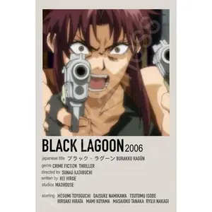 Black Lagoon Anime Polaroid Inspired Keychain