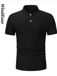 Men's Classic Casual Solid Color Slim Fit Collared Polo Shirt, Breathable Anti-Wrinkle Short Sleeve, Versatile Basic Top for Parties, Travel, Home, Daily Wear, Casual Polo Shirts