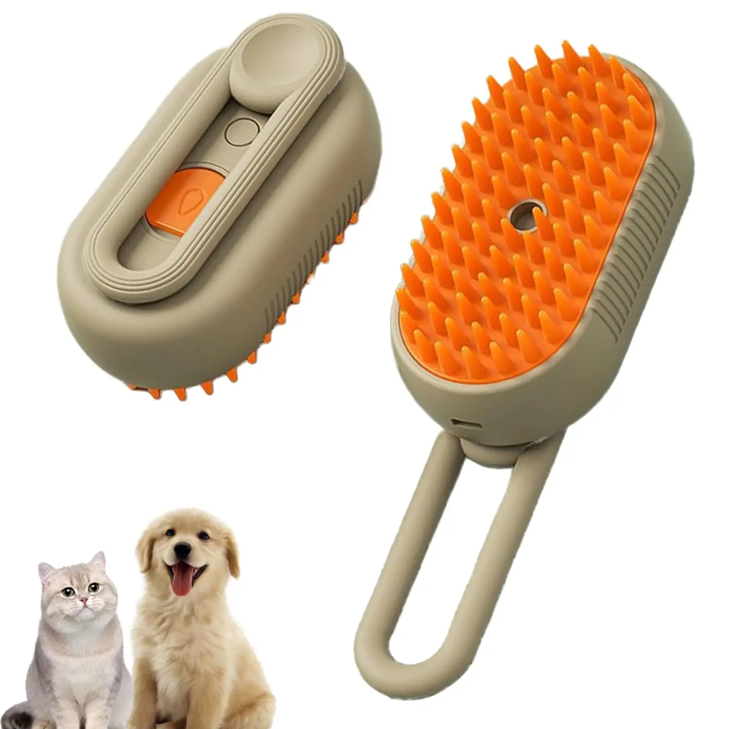 Steam Brush for Cats Dogs,Cat Steam Brushes for indoor Cats,3 in 1 Steam Cat Brush for Shedding,Silicone Pet Spray Hair Removal for Massage,Combing,R