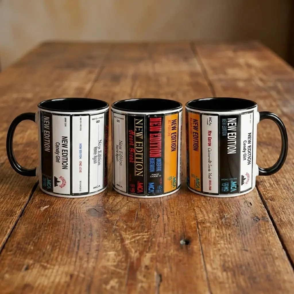 Vintage 80s R&B Boy Band Cassette Mug 15oz-11oz, Retro Mixtape Coffee Cup - Nostalgic Music Gift