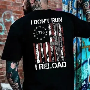 I Don’t Run I Reload Shirt– 1776 Patriotic Gun Flag Pullover – Second Amendment Graphic Sweatshirt