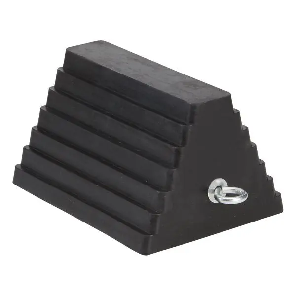 BluBird Double Sided Pyramid Wheel Chock with Eye-bolt, 100% Rubber Non Slip Grip Design (Pack of 1)