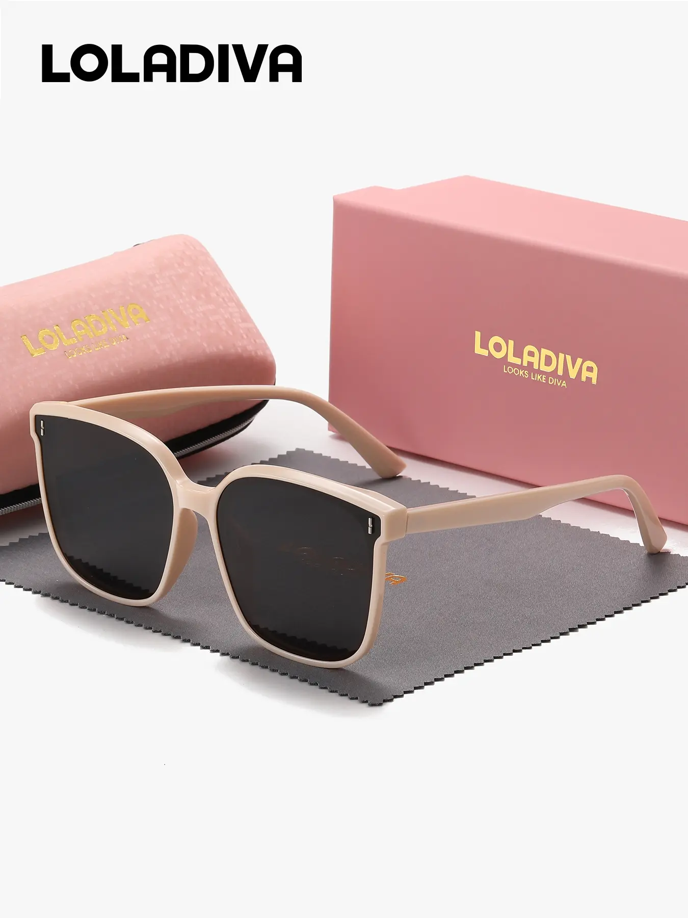 1 Piece LolaDiva Unisex Square Full Frame Fashionable Sun Protective Casual Outdoor Square Framed Sunglasses Essential for Literary Minds Poetic Living UV400 Casual Style Eyewear