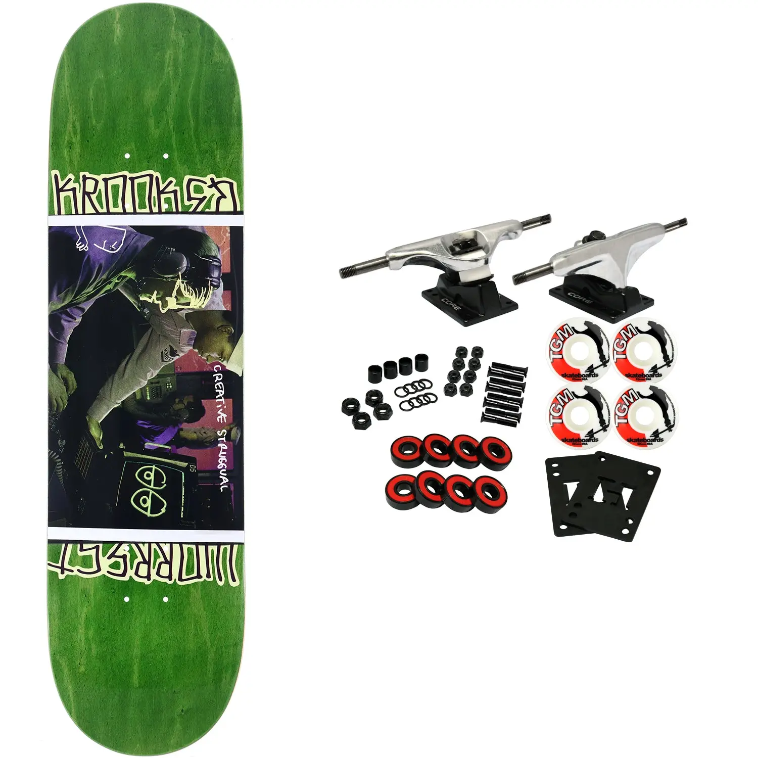 Krooked Skateboard Complete Worrest Struggual DBX (Assorted) 8.25" x 32"