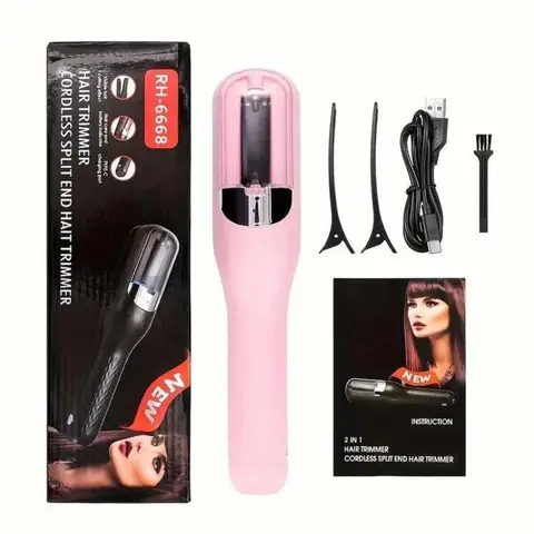 Portable Cordless Split End Trimmer Hair Tool - Type-C Rechargeable, 45-50 Min Run, Efficient Straightening, User-Friendly ABS-Infused, Safe for Adults All Hair Types Home & Travel (Beauty & Personal Care Appliance)