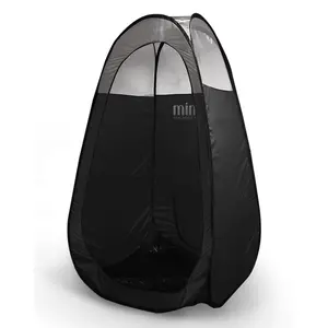 MineTan Spray Tan Tent | Portable, Lightweight Pop Up Tanning Tent With Carry Bag, Black & 1/3 Clear - Designed For Professional, Mobile or Home Use
