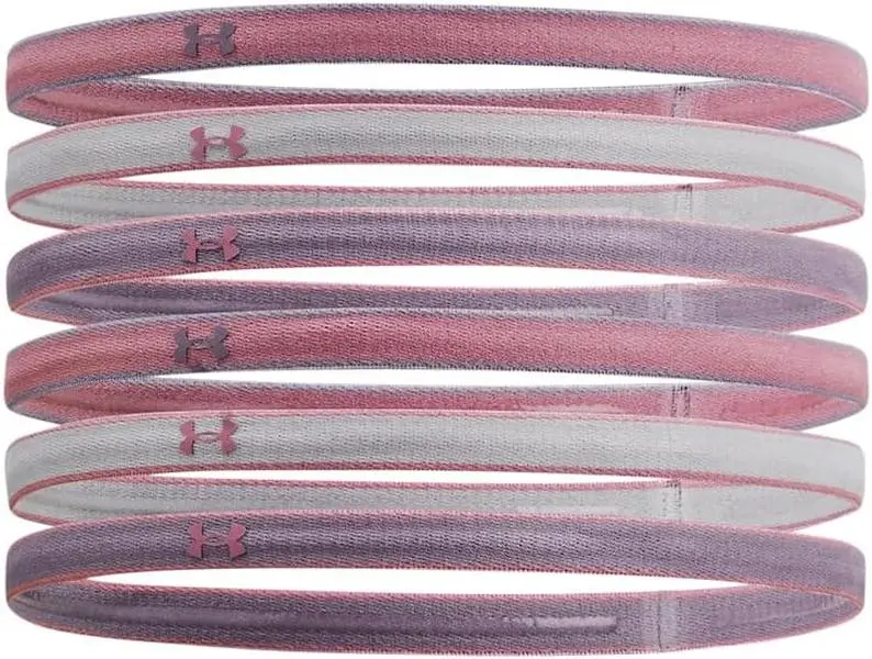 Under Armour Women's Adult Mini Athletic Headbands, 6-Pack Polyester with Silicone Grip - Workout, Golf, All Seasons Sports Headbands, Female, Weight Training, Stretchy Headbands, Sweatband Headband