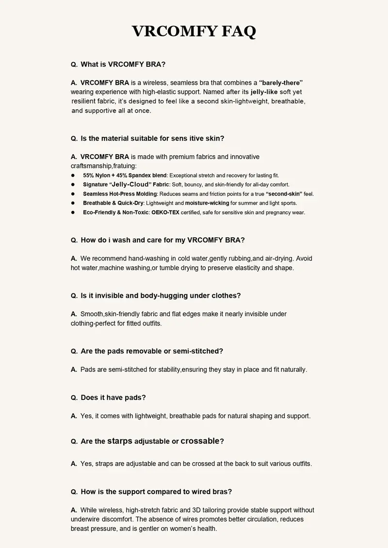 Product Introduction of VRCOMFY Jelly Wireless Womens Comfortable Wireless Bras Push Up Bralettes Seamless Tshirts Bras Deep V Everyday Bras 2