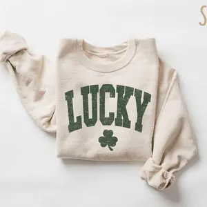 Retro Lucky Sweatshirt, Cute Shamrock Shirt, Happy St Patricks Day Shirt, St Pattys Day Outfit