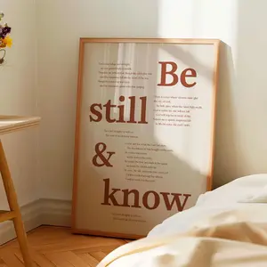 Psalm 46:10 Bible Verse Print, Christian Typography,  Be Still And Know Print, Christian Home Faith Decor