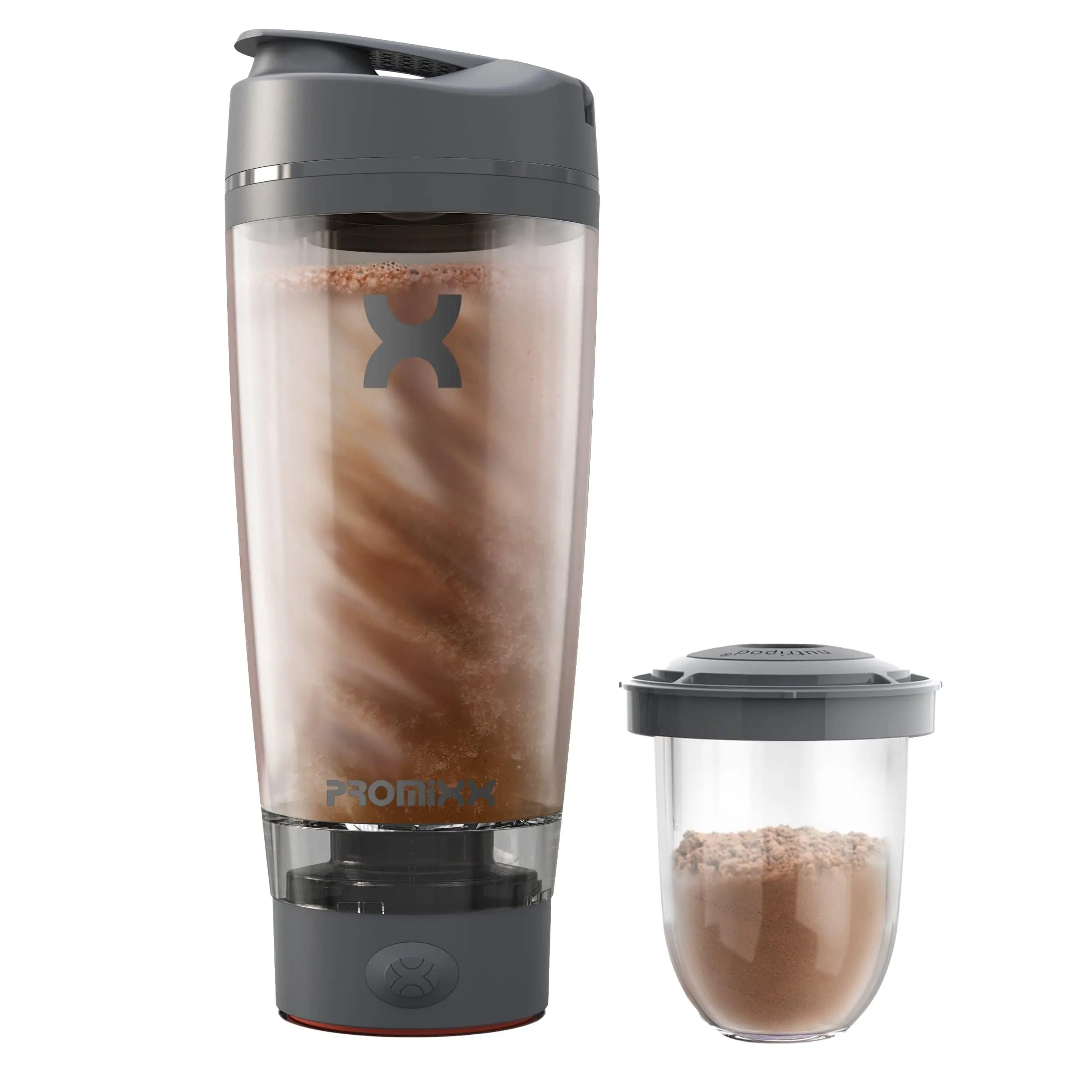 PROMiXX PRO Vortex Mixing Electric Shaker with NUTRiPOD - USB-C Cord Included, Up to 90 Mix Charge for Protein Shakes and Powdered Supplements