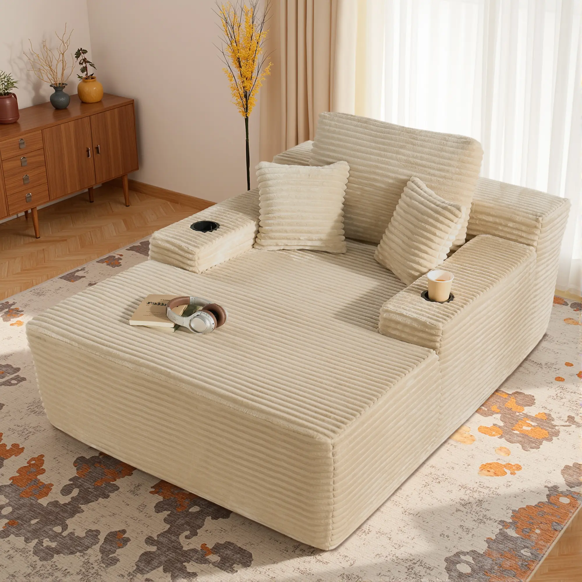 Beige Plush Corduroy