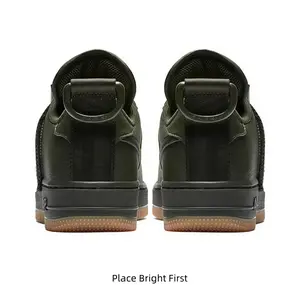 Olive Green Low-Top Sneakers with Leather Upper & Adjustable Strap, Gum Rubber Outsole, Brand New in Box, Unisex Casual Footwear