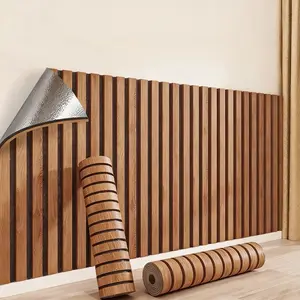 Self-Adhesive Ultra-Thick Wood Grain Decorative Wallpaper Roll, Vintage Style TV Background Wall Decor, DIY Ceiling & Partition, Bedroom Bathroom Office Living Room Use