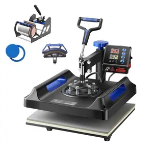 【Summervibes】VEVOR Heat Press Machine Sublimation Machine 15 x 15 inch 8 In 1 Blue Heat Press Set