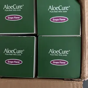 AloeCure USDA Organic Aloe Vera Juice Grape Flavor, Made Within 12 Hours of Harvest - Pure Aloe Juice For Natural Digestive & Immune Support, Naturally Supports Balanced Stomach Acidity, 500ml Bottles