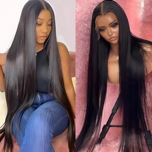 Lemoda 13x6 SKINLIKE Real HD Lace Wigs 12A Brazilian Straight Virgin Human Hair Lace Frontal Wigs Invisible 0.1mm Ultra-thin Frayed Ends Lace Front Wig Pre Plucked Tiny Knots 180% Density