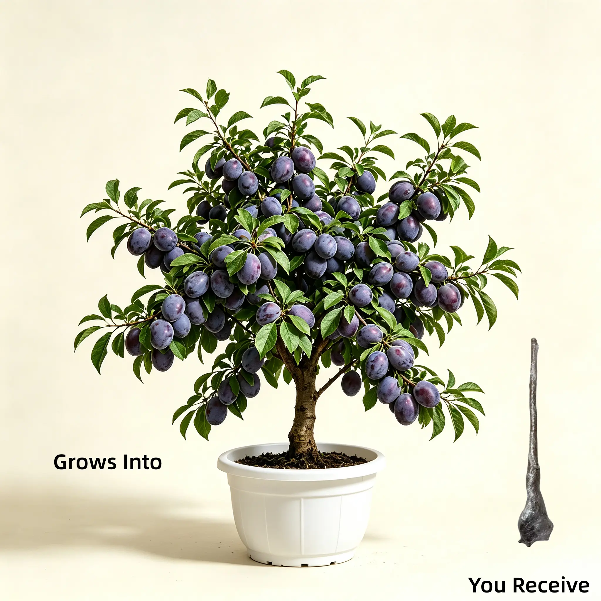 Sweet & Juicy European Plum Tree - Fresh Prunes for Home Garden