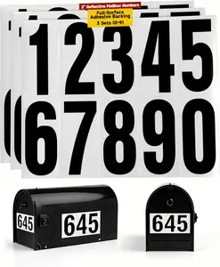 3 Sets Reflective Mailbox Numbers 0–9, Self-Adhesive Vinyl Address Numbers for Mailbox, Door, Fence and Garage