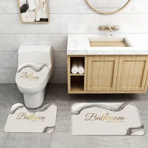 3 Piece Non-Slip Bathroom Decorative Mat Set, Absorbent Floor Mats Suitable for Toilet Bathtub and Living Room, Multi-Functional Home Decor