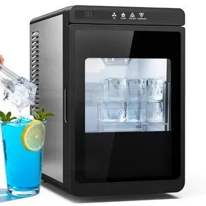Ice Cube Maker Machine Countertop, 3 Cubes in 25 Mins, 150 pcs/24H, Large Square Cubic Ice Size 1.6*1.6in, Auto-Cleaning, Portable Ice Makers Countertop with Clear Ice Cubes for Whiskey/Coffee/Soft Drinks