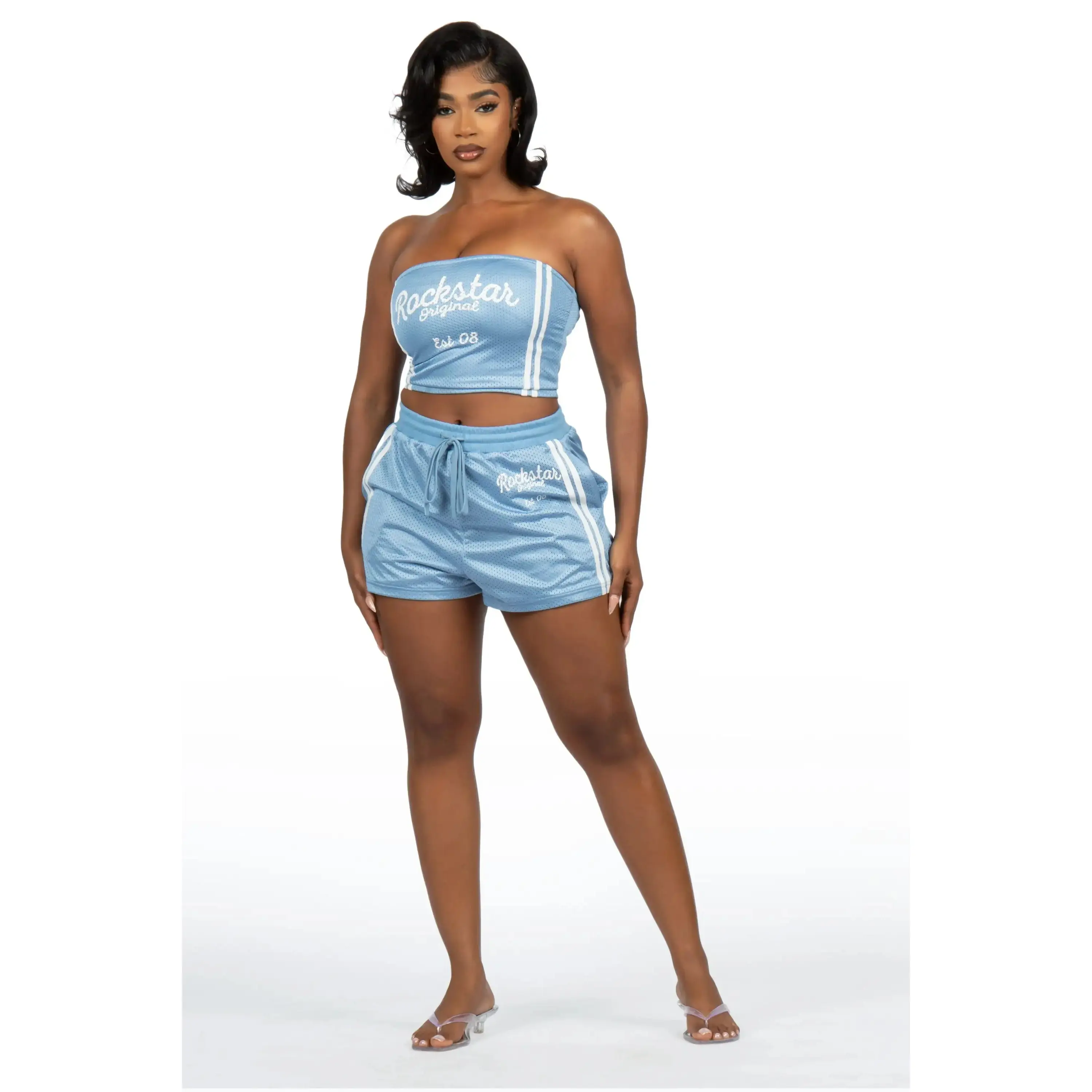 Nikkyta Blue Jersey Tube Short Set