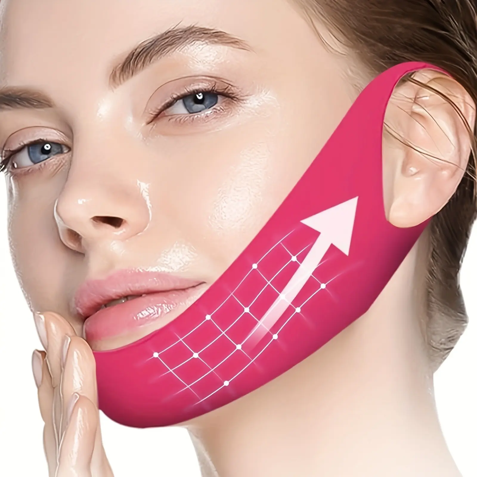 V-Line Chin Shaping Strap, Jaw Tightening Band, Jawline Shaper, Dual Chin Reducer, Double Chin Reducer Facial Lifting Belt, Instant Face Lift, Portable Skincare Tool for Women
