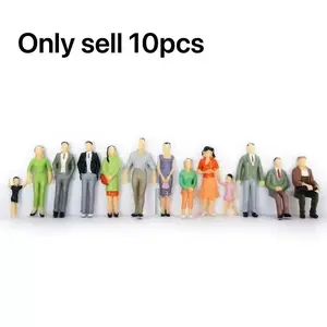 10pcs 1:87Scale Miniature Figurine Set - Statues, Colorful People for Dollhouses &Train Sets, Perfect DIY Scenes, small plastic collectible for miniature scene lovers