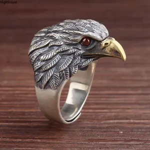 Retro Antique Silver Eagle Ring, Bold Men's Statement Ring, Gothic Men's Accessories for Sports & Outdoor Use