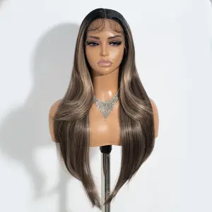Rebeccahair 28 Inch Layered Long Straight Lace Front Wigs for Women, Gorgeous Fluffy Glueless Wigs, Synthetic Lace Front Wigs for Party