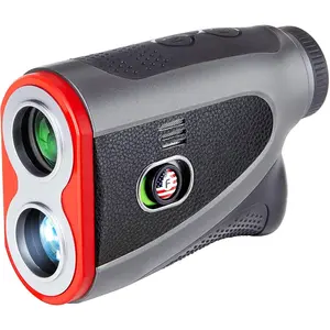 Golf Rangefinder with Slope - 1200 Yards Range Finder with Flag Pole Locking Vibration and 7X Magnification, Rechargeable Rangefinders with  Stripe,  Textured Faux Leather