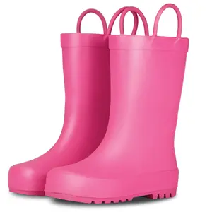 Bubblegum Pink Matte Kids Rain Boots - Stylish Rain Boots for Puddle Proof Fun for All Outdoor Adventures, Comfortable and Easy to Put on