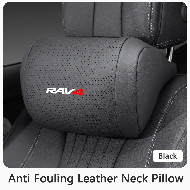 Nappa Leather Car Headrest Neck Support, Seat Pillow, Neck Rest Cushion for Toyota Rav4, Protects Neck, Automotive Car Accessories for Comfort, Premium Quality
