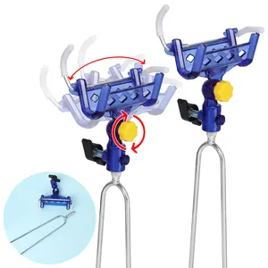 2 Pack Fishing Rod Holders - Upgraded 360° Adjustable Bank & Beach Rod Stand with Auto-Lock Feature Heavy-Duty Fishing Pole Holders Great Gift for Men