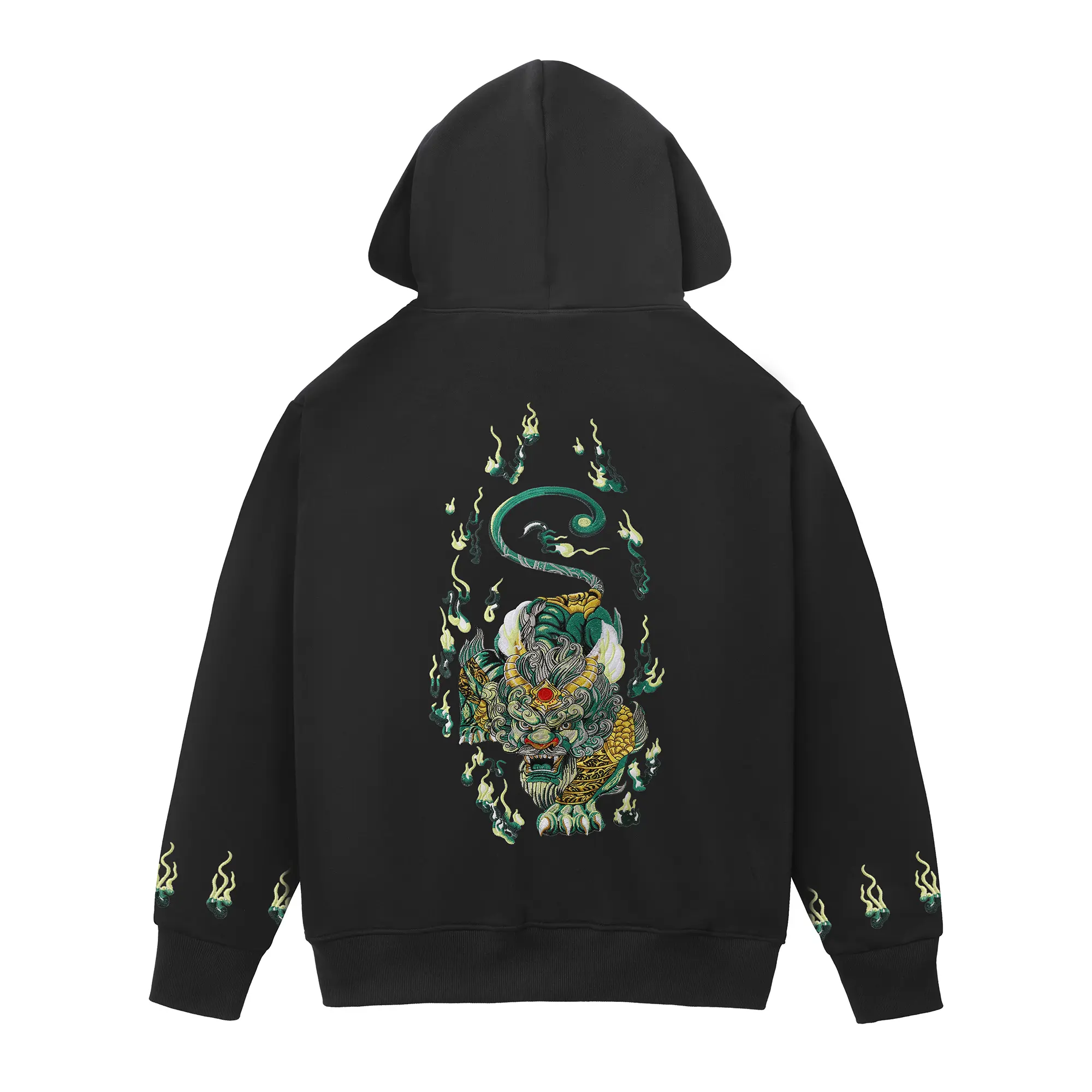 Niepce Japanese Streetwear Embroidered Zip Up Hoodie for Men