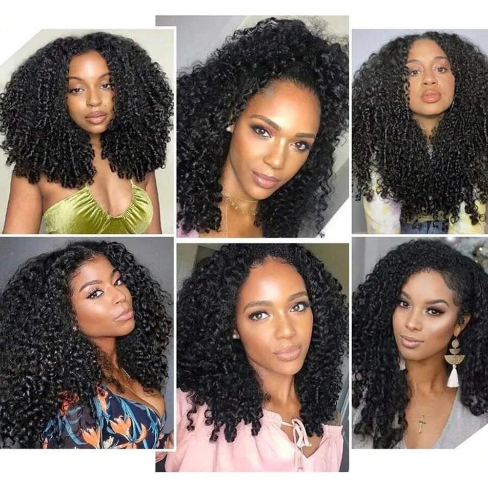 Bling Hair Burmese Curly Miracle Knots Crochet Human Hair Kinky Curly Raw Hair Weave Bundles Double Drawn Vietnamese Hair Extension For Black Women