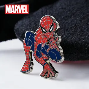 1PC Marvel Spider-Man Pin Officially Licensed Cool Action Superhero Anime Brooch Backpack Decoration Jacket Lapel Anti-Rust Exquisite Alloy Enamel Gift
