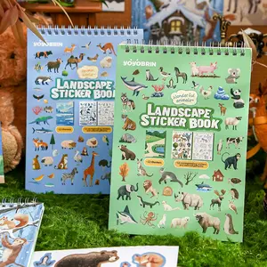 Animal Party Series Sticker Book, 24 Sheets/book, Drawing & Sticking Dual-Purpose, Animal Theme Decorative Stickers, Perfect Birthday Gift