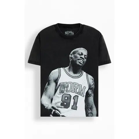 RODMAN BRAND Men's Candid Dennis Graphic Oversized T-Shirt - Multicolor