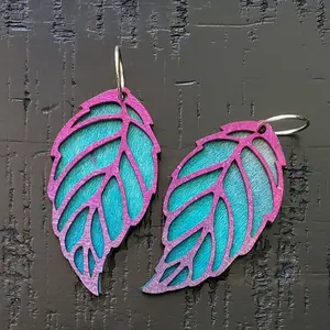 Reversible Wooden Earrings Wear Multiple Ways Leaf Skeletons