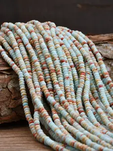 Natural Shoushan Stone Spacer Beads, Stackable Bead, 4x2mm Ombre Loose Beads, Boho Style Beaded for DIY Beading Making Jewelry Making Supplies, Handmade Necklace Bracelet Earrings, 165-170 Pcs Per String