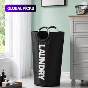 Large-Capacity Laundry Basket with Soft Cushion Handle, Laundry Hamper, Laundry Bin, Waterproof Clothes Basket, Home Organizer for Laundry Room #GLOBAL PICKS