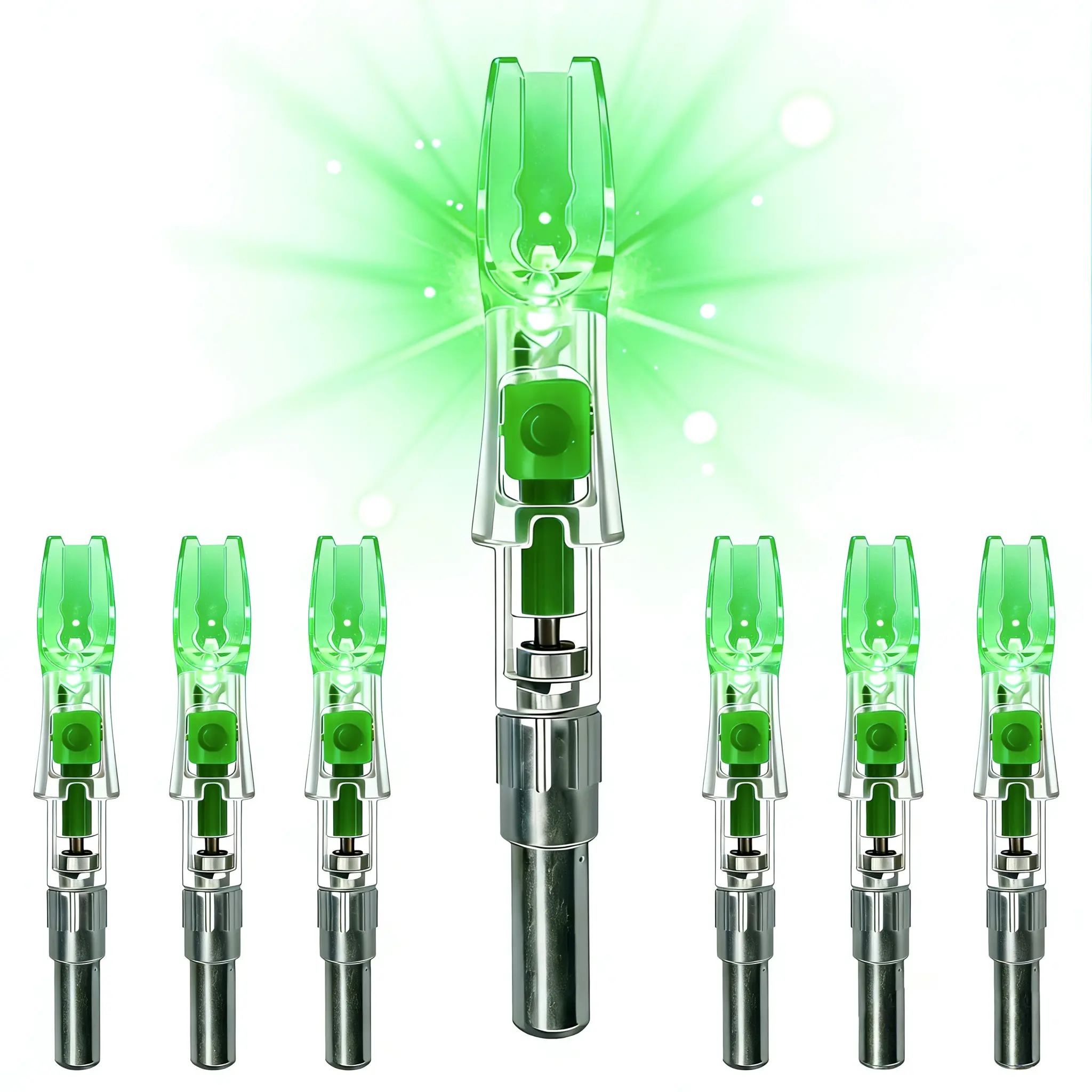 6PCS X Lighted Nocks for Arrows with .204 .233 .244 .246 Inside Diameter with H, S, GT Bushings High-Visibility LED Arrow Nocks, Bow String Activated
