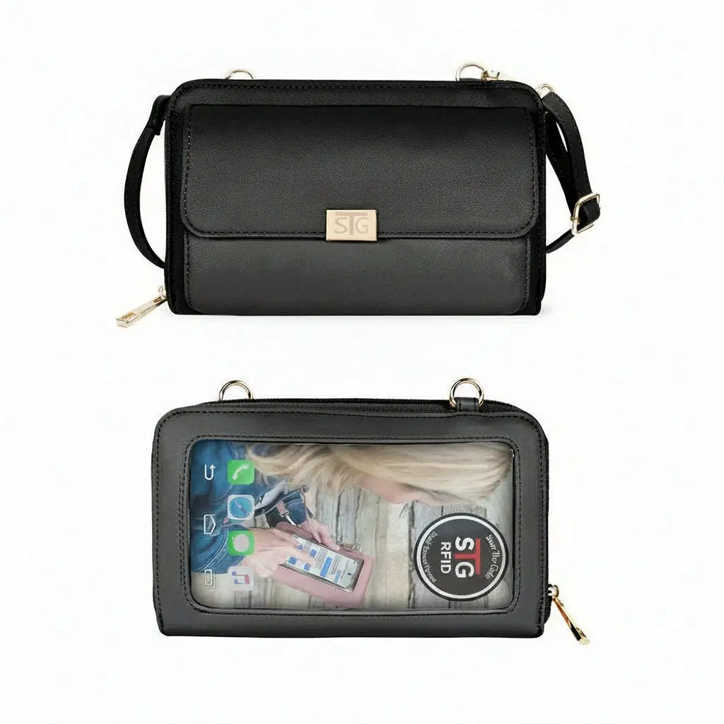 Captiva RFID Touch Screen Purse, comes with 12 credit card slots and also has a front pocket for reading or sun glasses