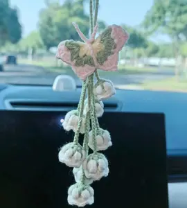 Loopy Puff - Crochet Dreamcatcher, Rearview Mirror Hangers, Crochet Flowers Birth Flowers, Dreamcatcher, Rainbow Dreamcatcher, Crochet Baby Mobile