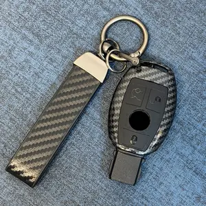 Abs Carbon Fiber Car Key Protector with KeychainFor Mercedes Benz A B C E Class GLS GLA GLK GLC CLS CLA W204 W205 W212 W463 W176,Car KEY Decoration Car Key Holder