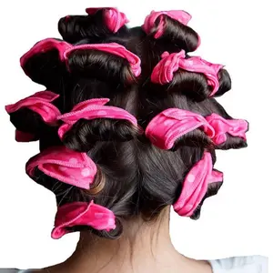 12Pcs polka dot hair roller set, lazy heatless sponge sleep curlers. Soft sponge material comfortable for sleeping, no heat and no hair damage. Create natural curly styles easily, perfect for daily sleep and hair styling.