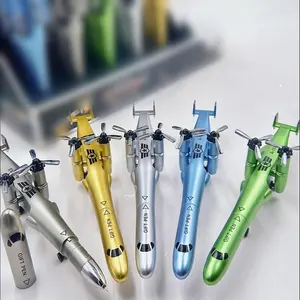 2 PCS Creative Airplane Shape Black Neutral Pen 0.5mm, Fighter  Model, Special Combat Helicopter Design, Ideal Office Supplies for Desktop, Gifts, Desk Accessories study